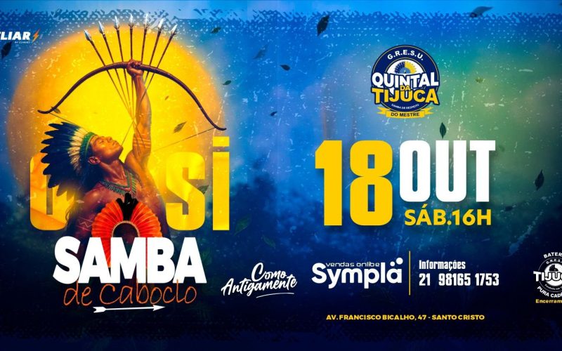 Quintal da Tijuca reestreia neste sábado recebendo Samba de Caboclo e Bateria Pura Cadência